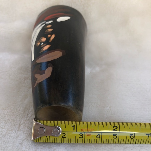 Hand Painted Steer Bull Cow Horn Cup - Mexican Indian - Picture 10 of 12